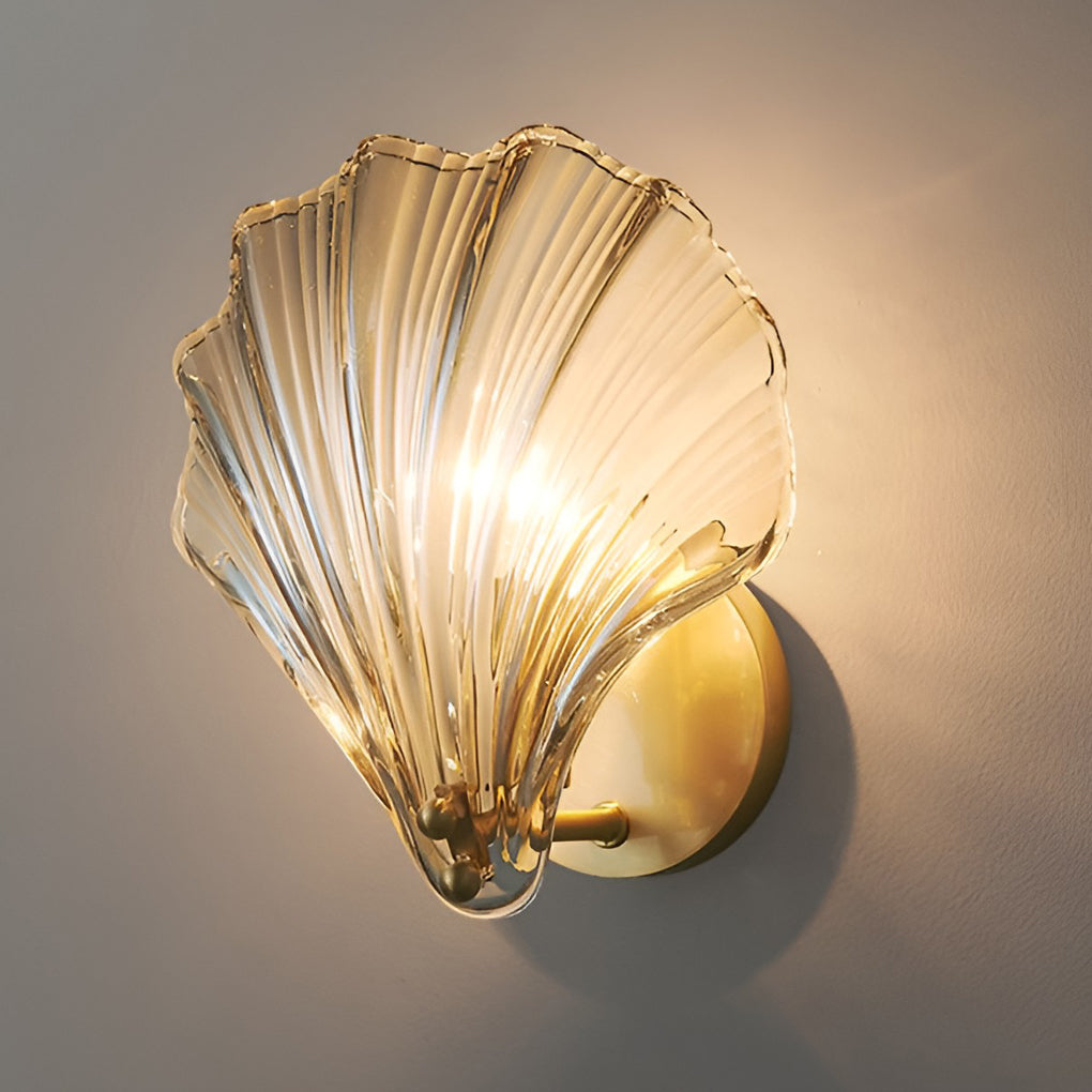 Seashell-Shaped Glass Wall Lamp Elegant Modern LED Decorative Fixture