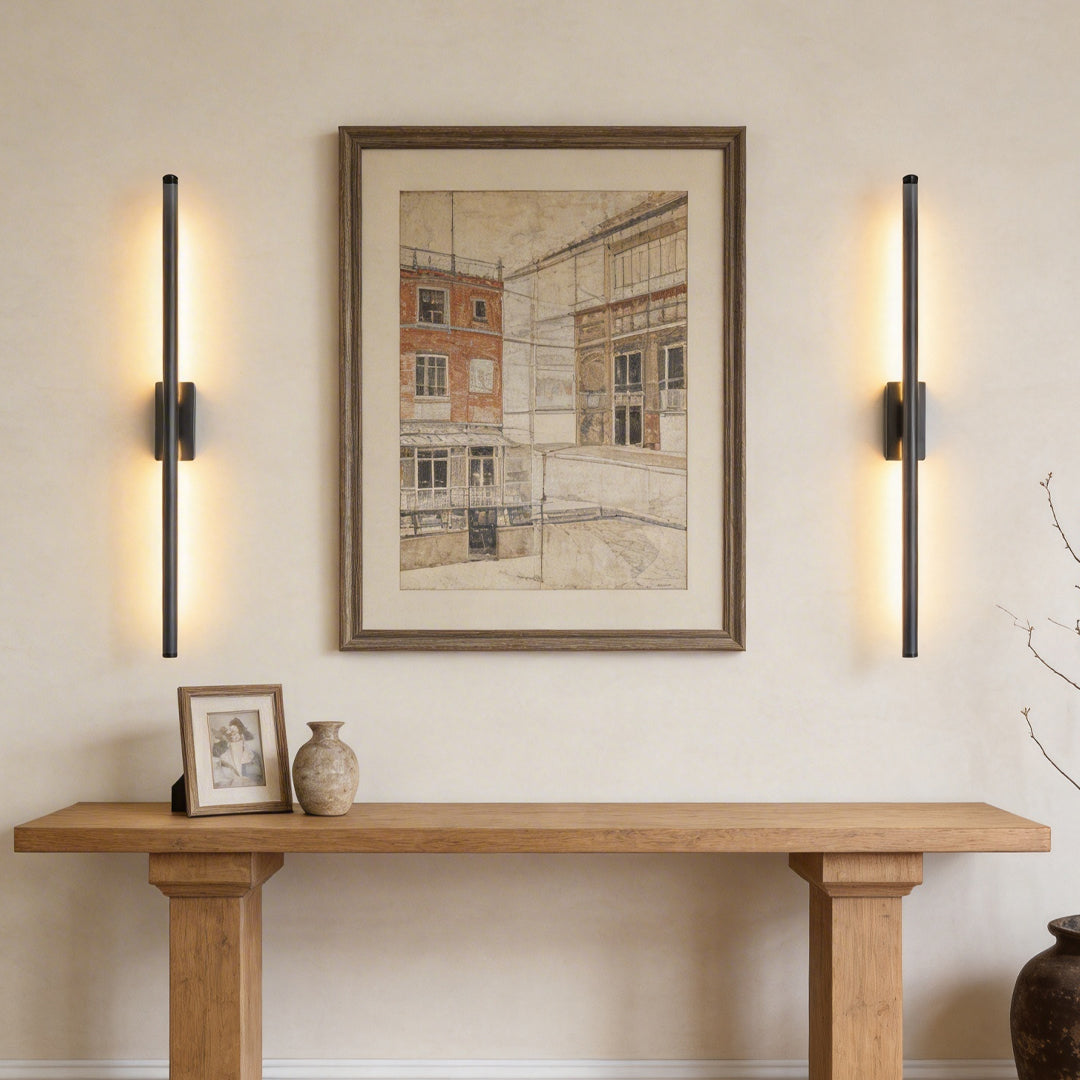 Vertical Wall Lights Electroplated Metal Linear Modern Light