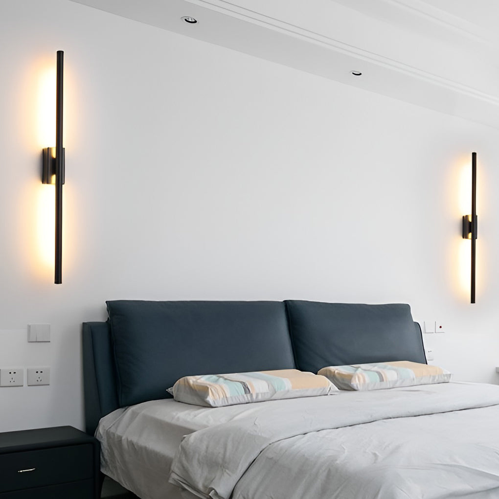 Vertical Wall Lights Electroplated Metal Linear Modern Light