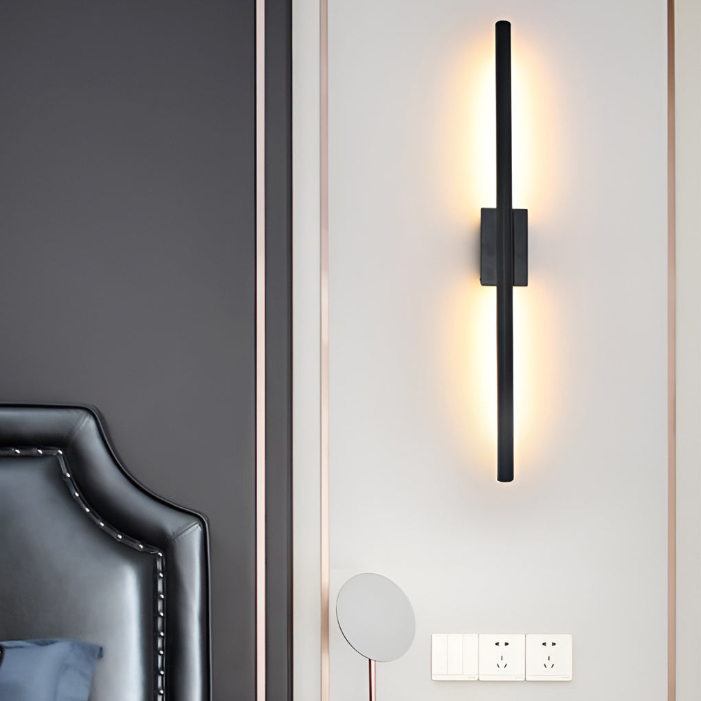 Vertical Wall Lights Electroplated Metal Linear Modern Light