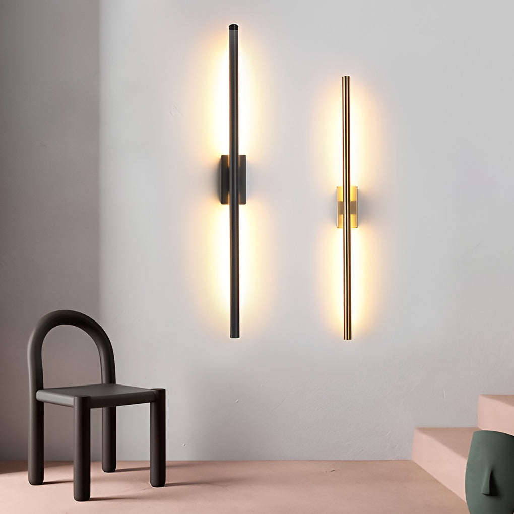Vertical Wall Lights Electroplated Metal Linear Modern Light