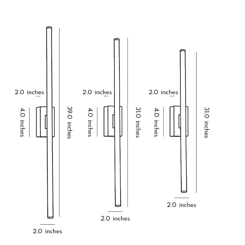Vertical Wall Lights Electroplated Metal Linear Modern Light