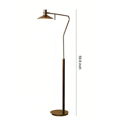 Vintage Gold Floor Lamp Adjustable Industrial Tall Mid-Century Lamp