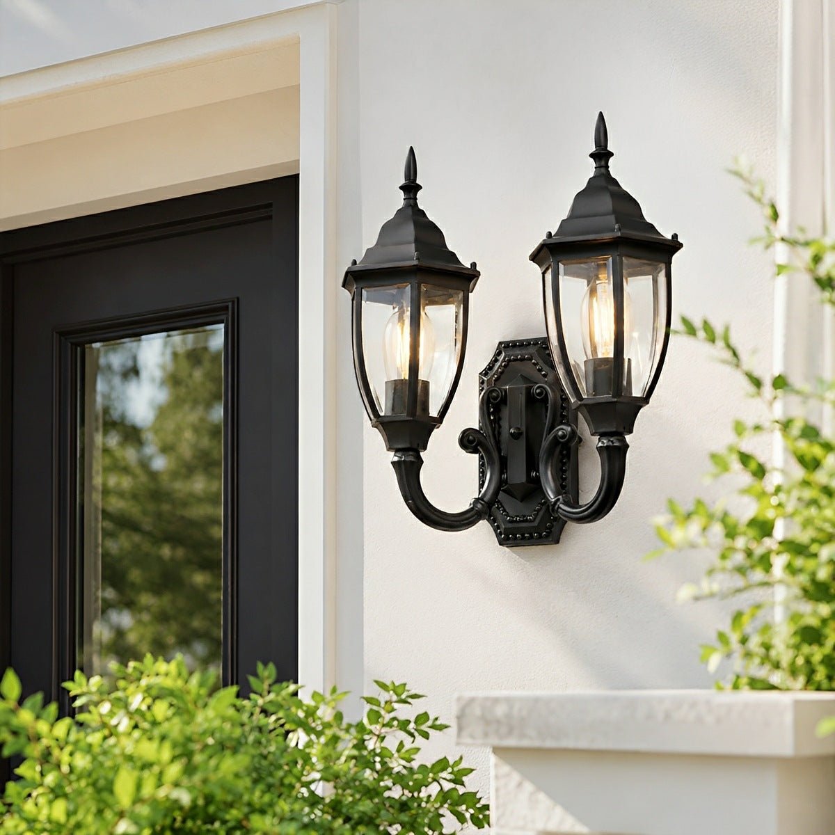 Vintage Rustic Castle Double Head  Waterproof Outdoor LED Porch Wall Lights