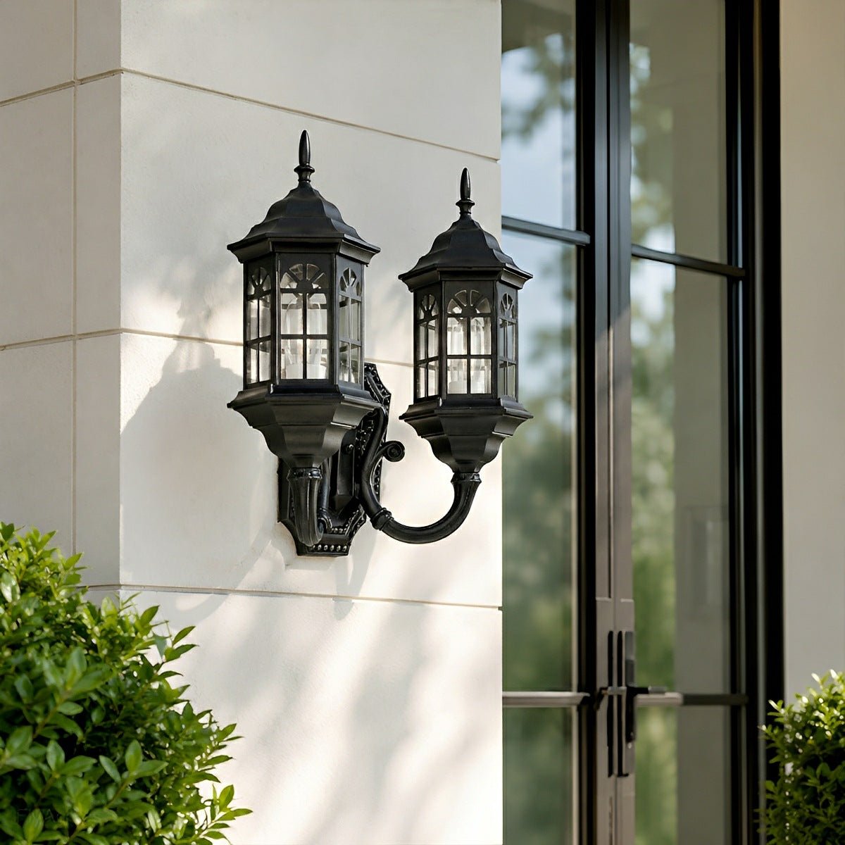 Vintage Rustic Castle Double Head  Waterproof Outdoor LED Porch Wall Lights