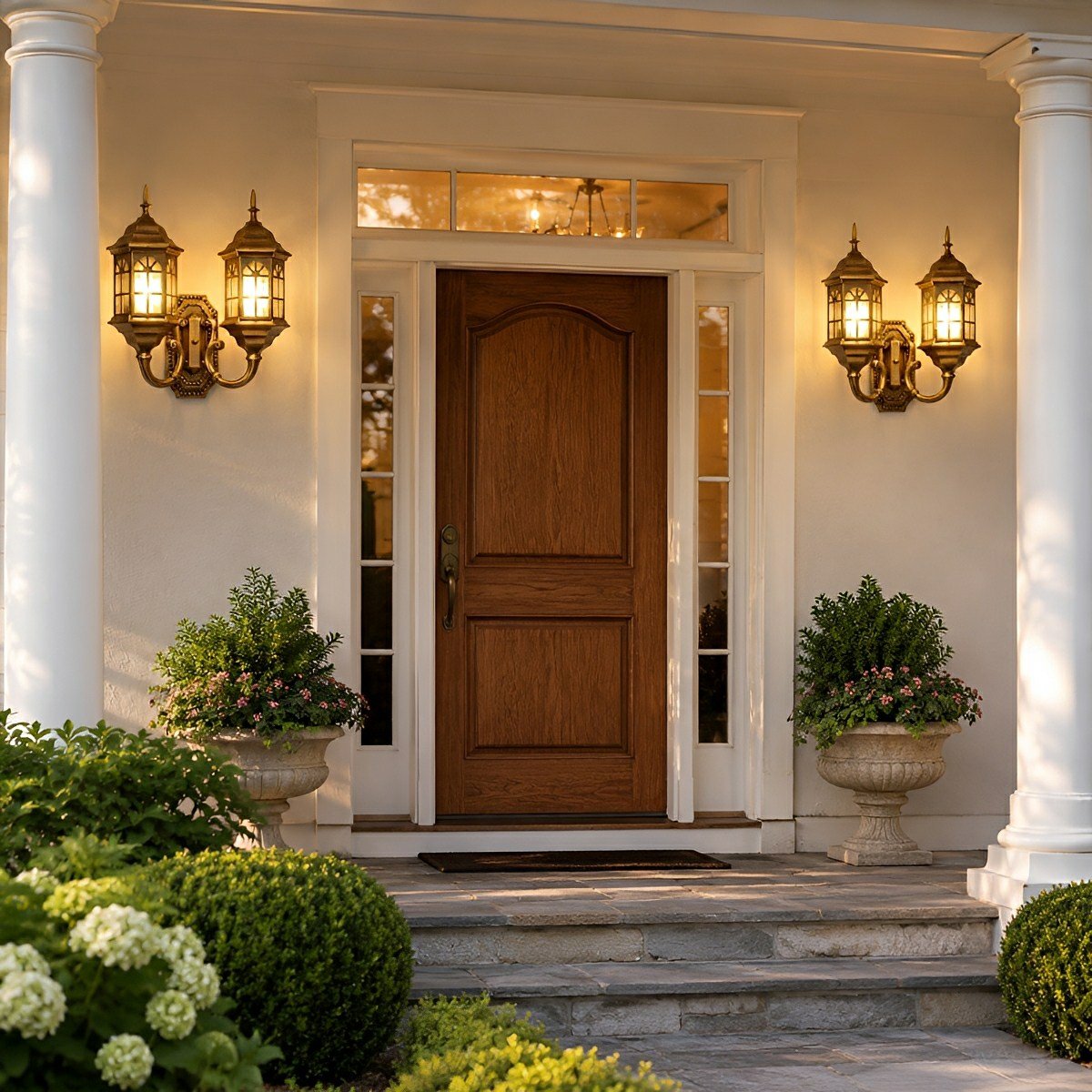 Vintage Rustic Castle Double Head  Waterproof Outdoor LED Porch Wall Lights