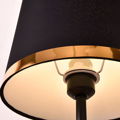 Gold White Table Lamp Modern Iron and Fabric Lamp