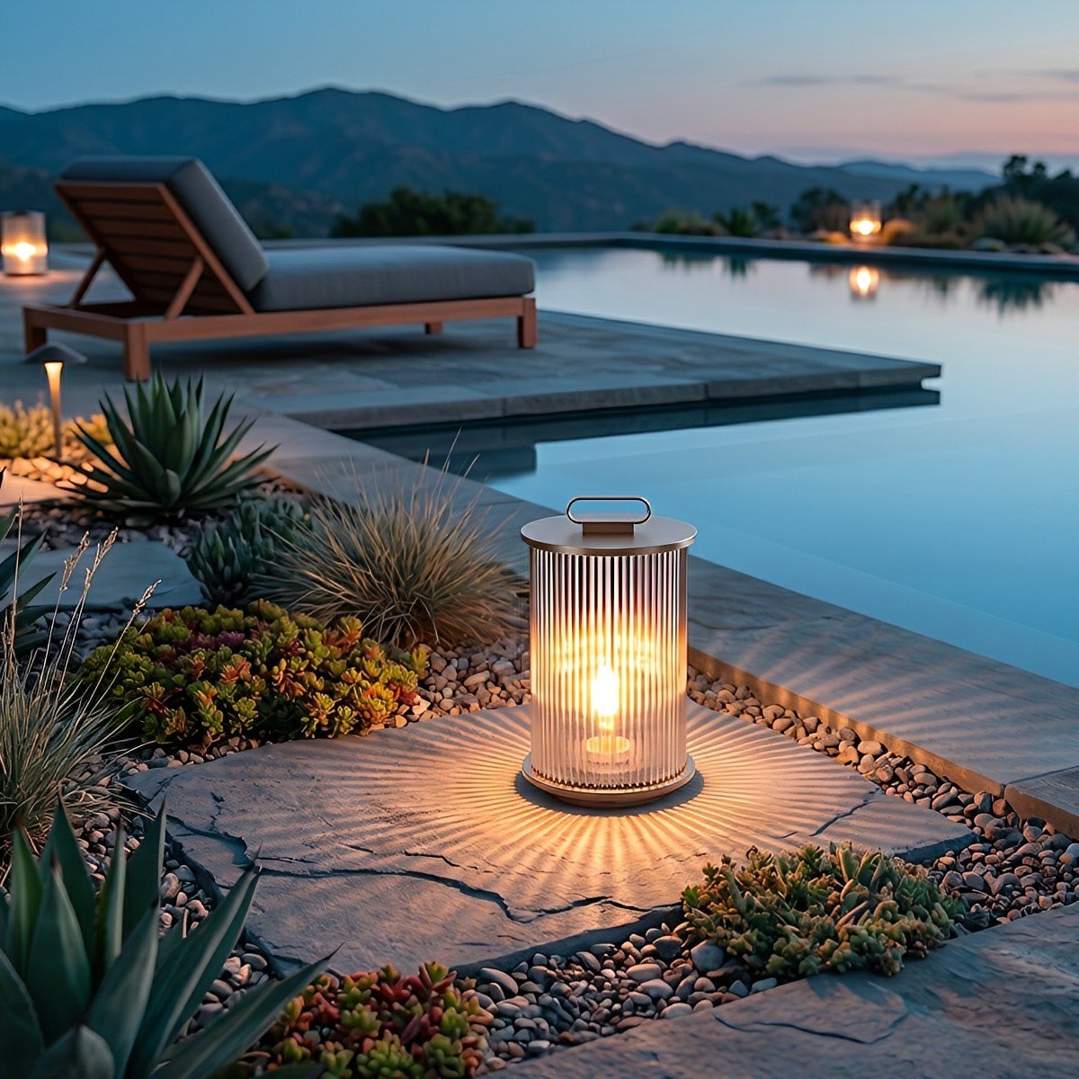 Waterproof Cylinder Outdoor Lantern Post Light Pathway Lighting
