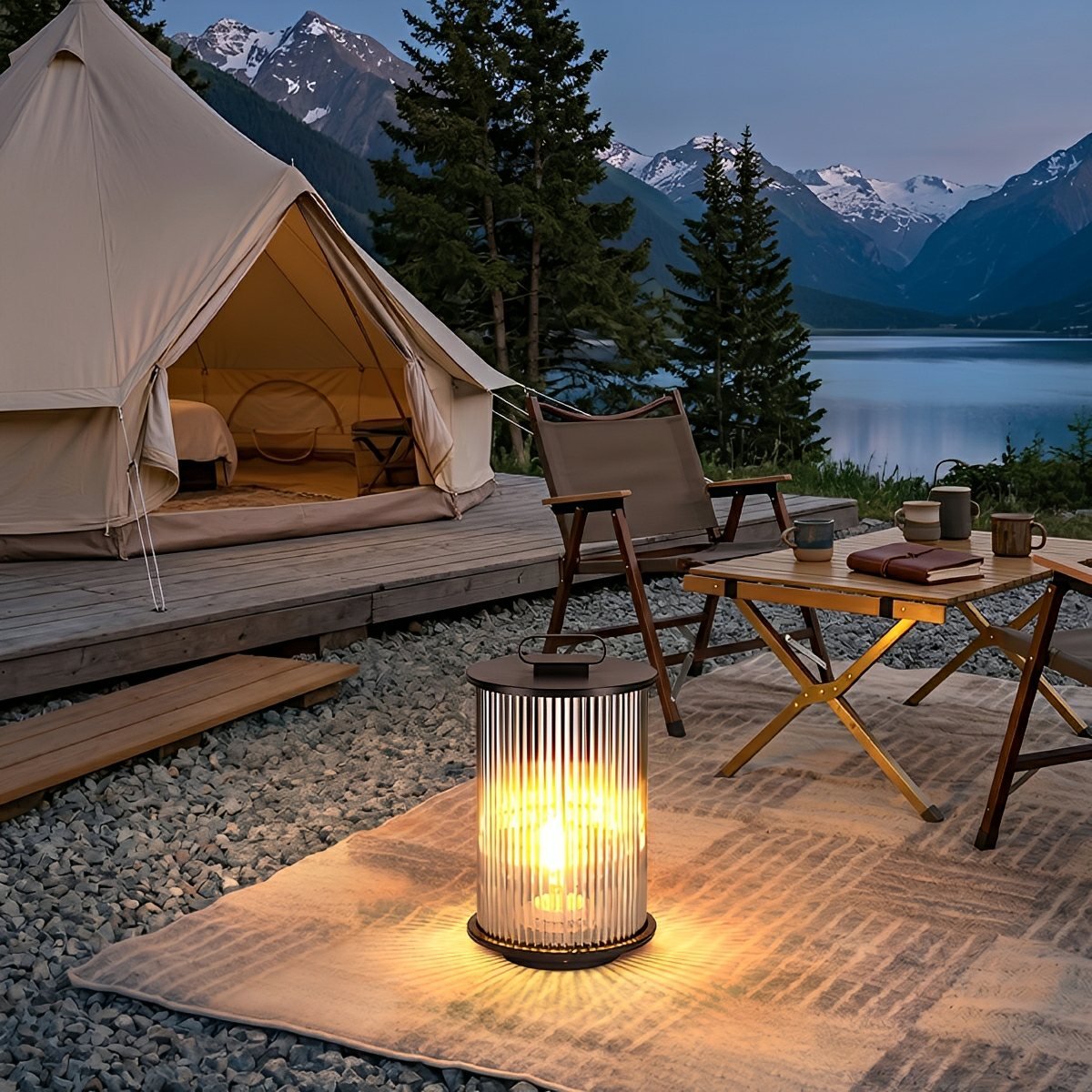 Waterproof Cylinder Outdoor Lantern Post Light Pathway Lighting