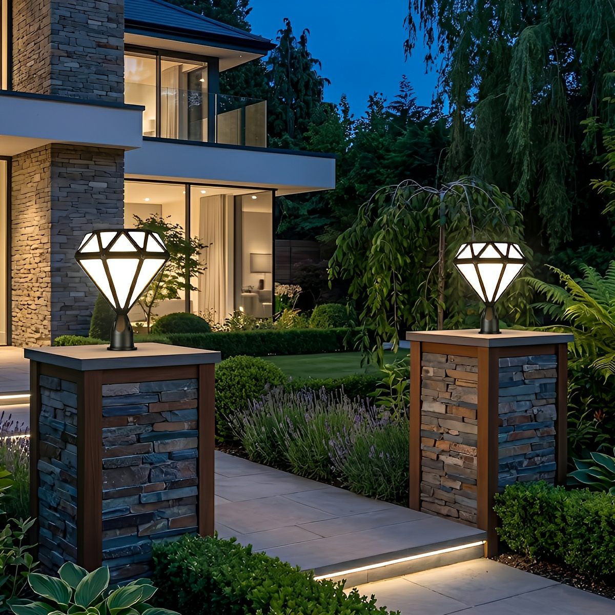 Waterproof Diamond Shape Post Cap Lights Fence Lighting