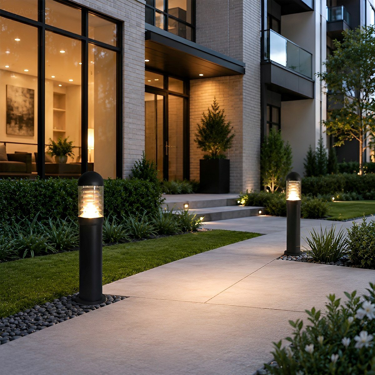 Waterproof Fence Patio Courtyard Park Yard  Aluminum Pillar Post Column Lamp