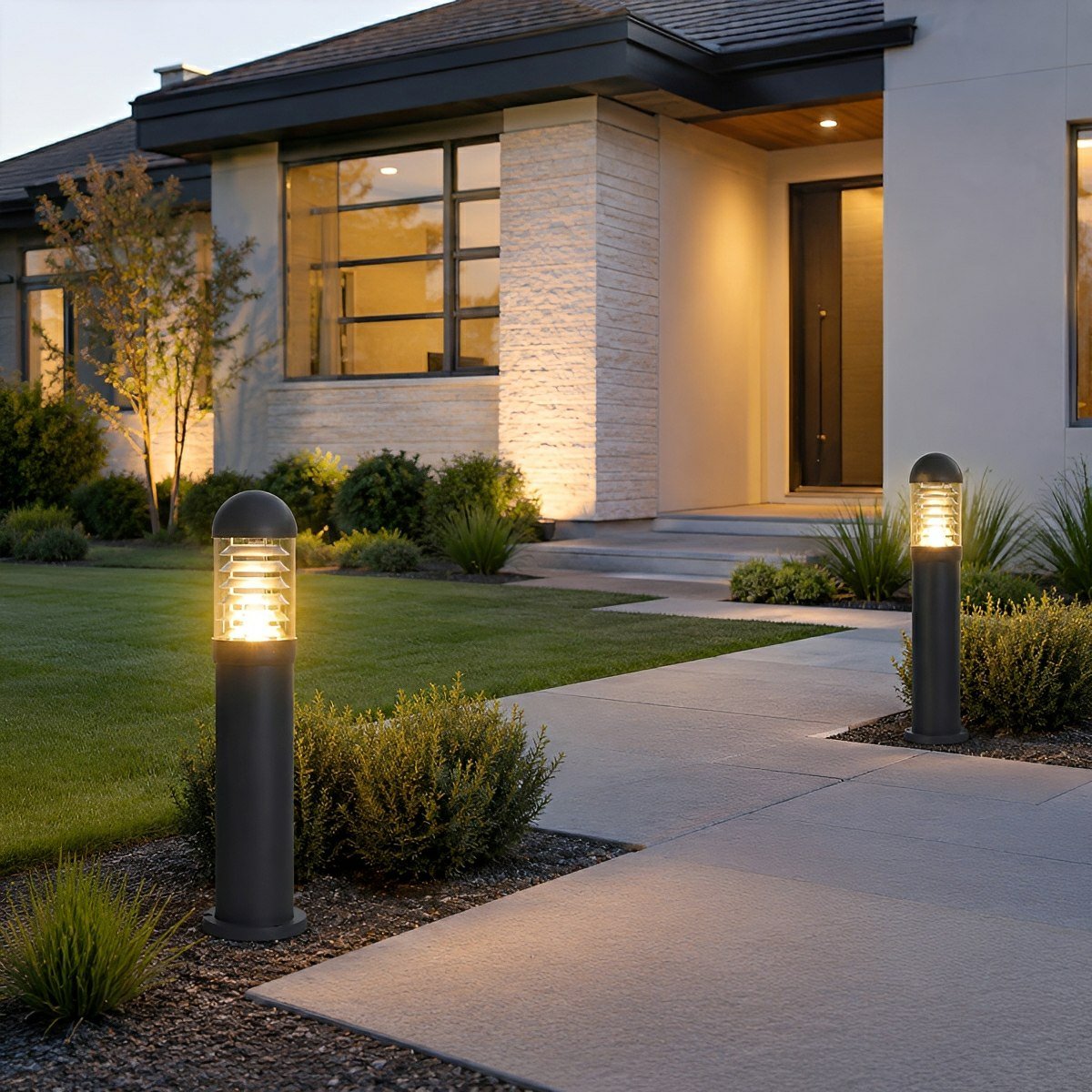Waterproof Fence Patio Courtyard Park Yard  Aluminum Pillar Post Column Lamp