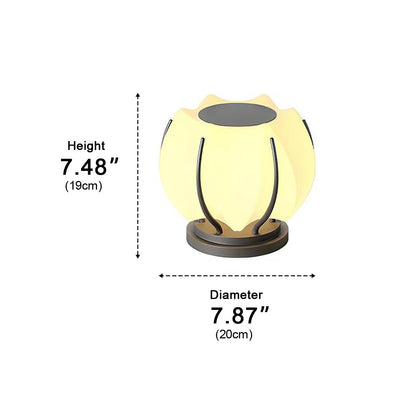 Flower Post Light - Gray and White Stainless Steel with Acrylic Shade, Solar or Hardwired, in 7.8 to 15.7 Inch Diameters for Courtyards