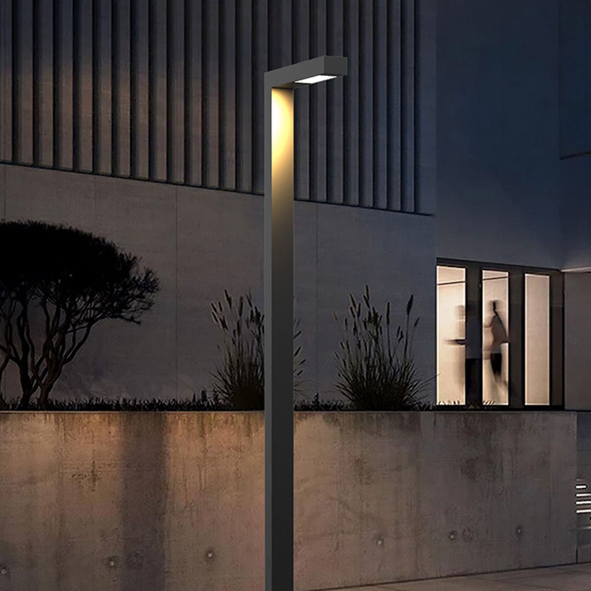 Waterproof LED Black Modern Column Outdoor Pole Street Light