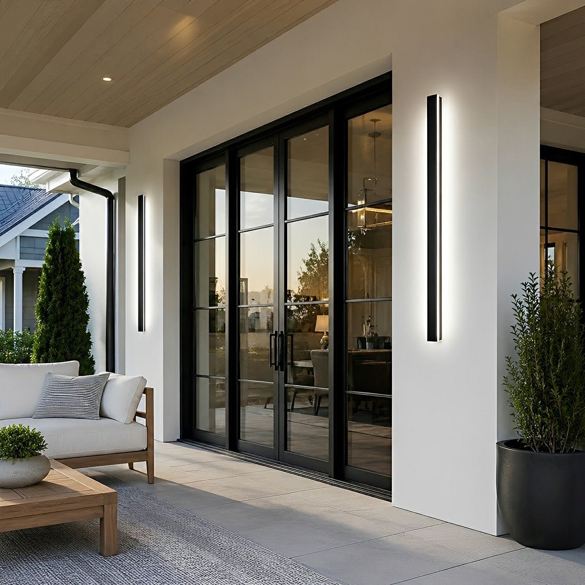 Waterproof Modern LED Long Strip Outdoor Wall Porch Lights