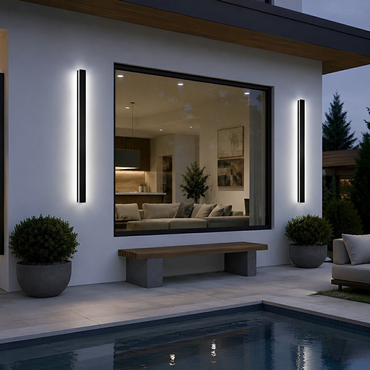 Waterproof Modern LED Long Strip Outdoor Wall Porch Lights