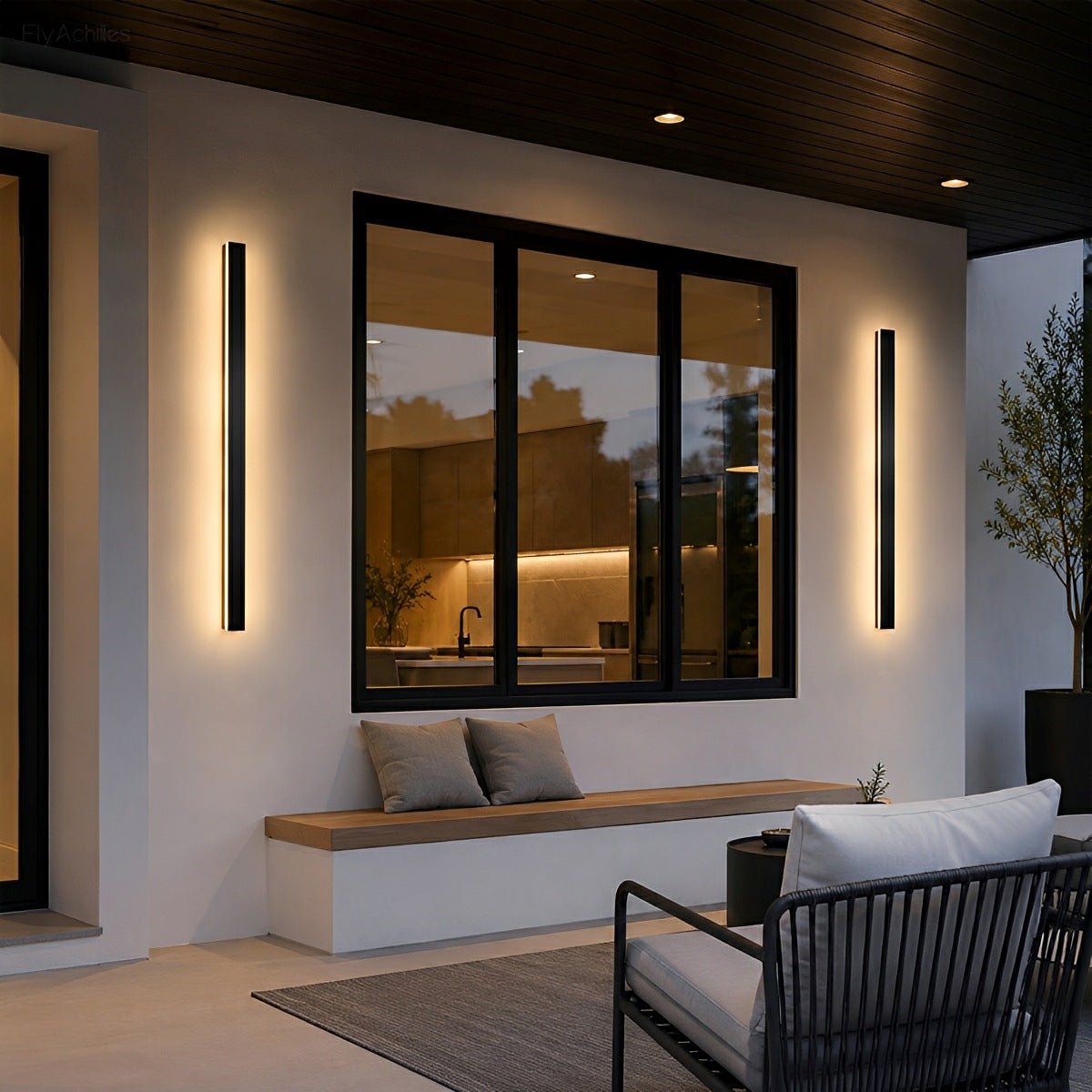 Waterproof Modern LED Long Strip Outdoor Wall Porch Lights