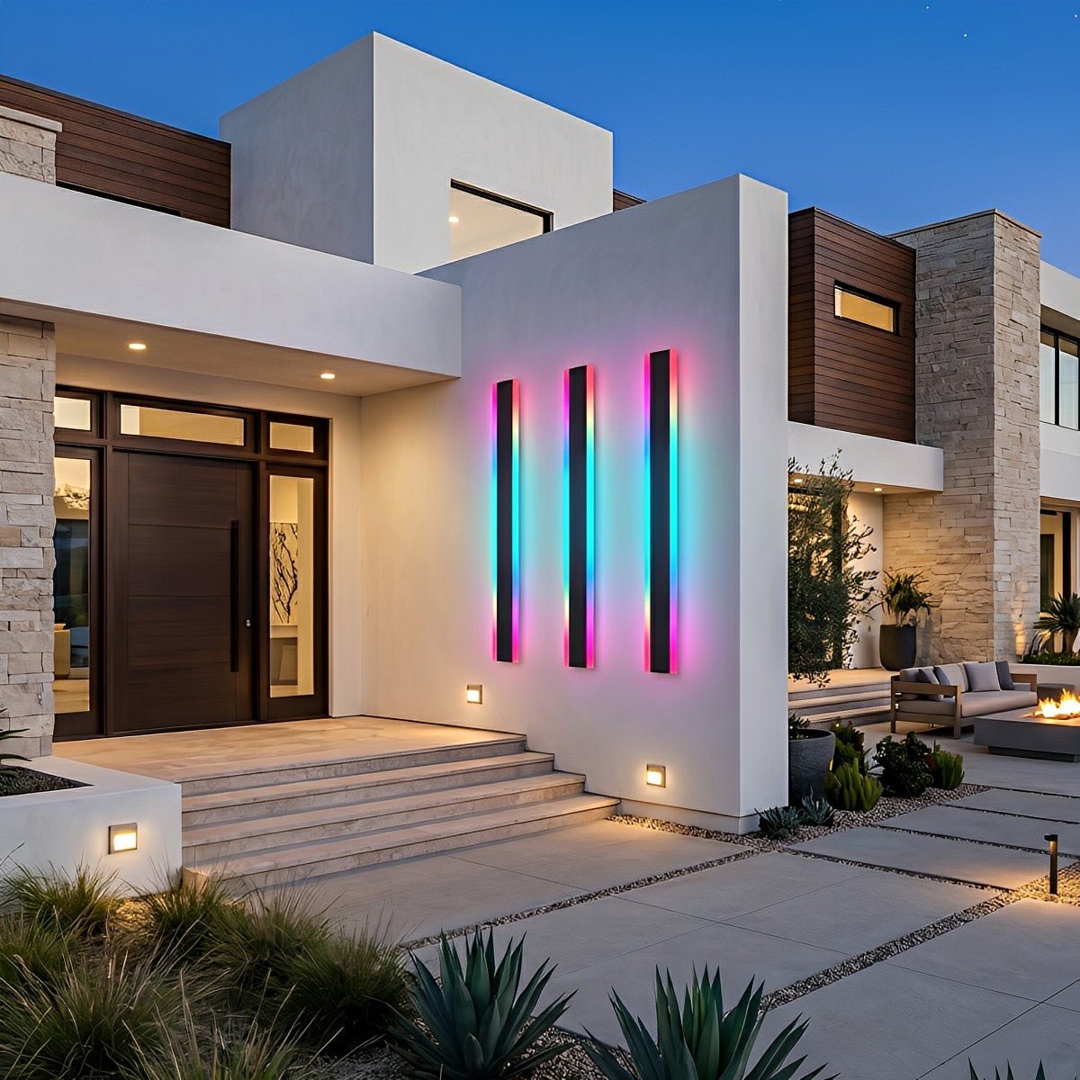Waterproof Modern LED RGB Long Strip Outdoor Wall Light