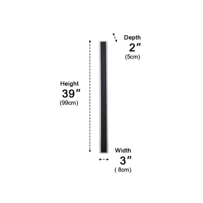 Modern Strip Wall Light - Black Stainless Steel Linear Bar from 24 to 94 Inches Long in Single to 8-Pack for Courtyard and Patio Walls