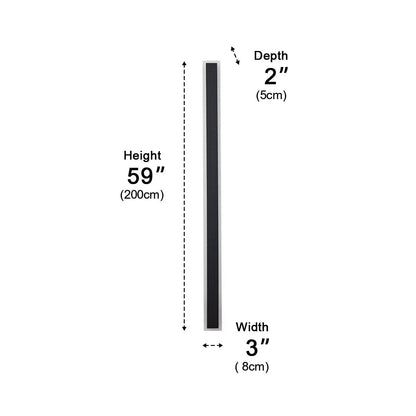 Modern Strip Wall Light - Black Stainless Steel Linear Bar from 24 to 94 Inches Long in Single to 8-Pack for Courtyard and Patio Walls