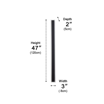 Modern Strip Wall Light - Black Stainless Steel Linear Bar from 24 to 94 Inches Long in Single to 8-Pack for Courtyard and Patio Walls