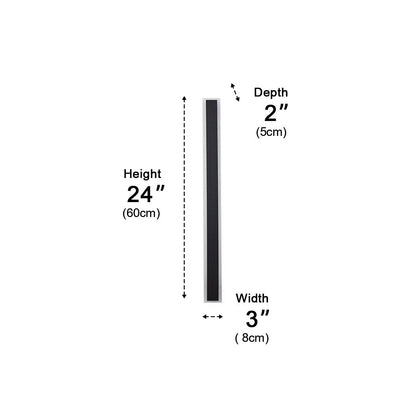Modern Strip Wall Light - Black Stainless Steel Linear Bar from 24 to 94 Inches Long in Single to 8-Pack for Courtyard and Patio Walls