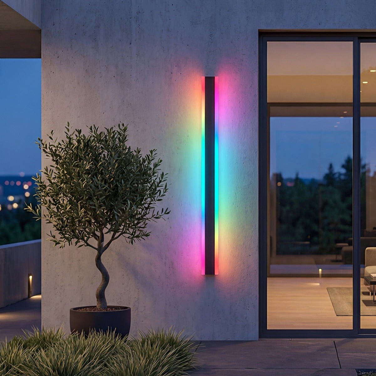 Waterproof Modern LED RGB Long Strip Outdoor Wall Light