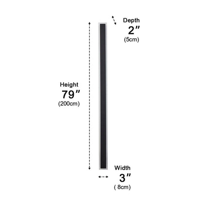 Modern Strip Wall Light - Black Stainless Steel Linear Bar from 24 to 94 Inches Long in Single to 8-Pack for Courtyard and Patio Walls