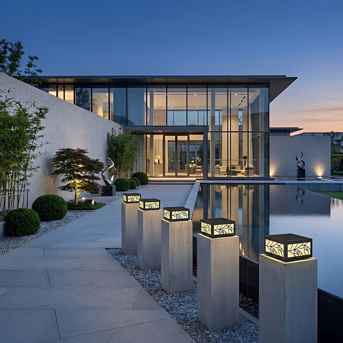 Waterproof Modern Square LED Outdoor Deck Post Lights Pillar Light