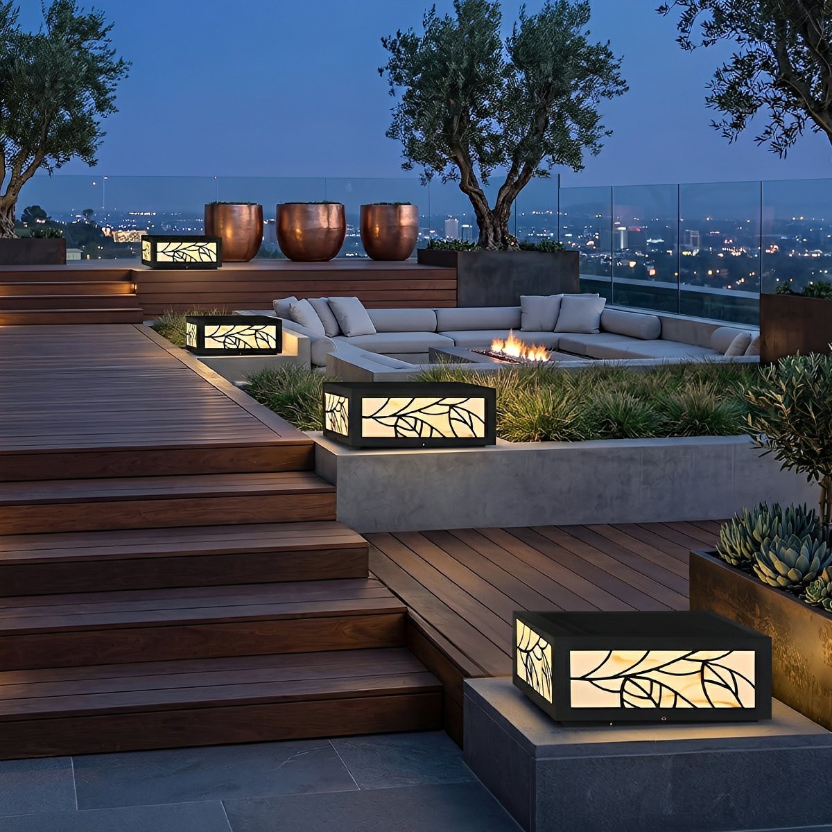 Waterproof Modern Square LED Outdoor Deck Post Lights Pillar Light