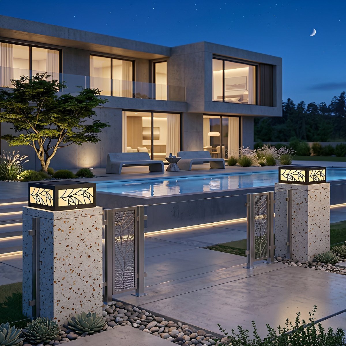Waterproof Modern Square LED Outdoor Deck Post Lights Pillar Light