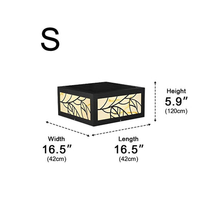 Deck Modern Square Post Light - Imitation Marble and Stainless Steel Column in 12.6, 16.5, 20.5 and 24.4 Inch Sizes, Solar or Hardwired