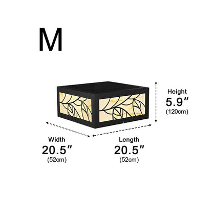 Deck Modern Square Post Light - Imitation Marble and Stainless Steel Column in 12.6, 16.5, 20.5 and 24.4 Inch Sizes, Solar or Hardwired