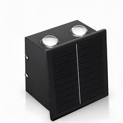Washer Solar Modern Wall Light - Black Stainless Steel Up, Down or Up and Down Beam Sconce in Warm, Cool White or RGB for Patio Walls