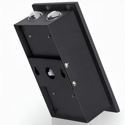 Washer Solar Modern Wall Light - Black Stainless Steel Up, Down or Up and Down Beam Sconce in Warm, Cool White or RGB for Patio Walls