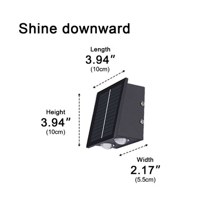 Washer Solar Modern Wall Light - Black Stainless Steel Up, Down or Up and Down Beam Sconce in Warm, Cool White or RGB for Patio Walls