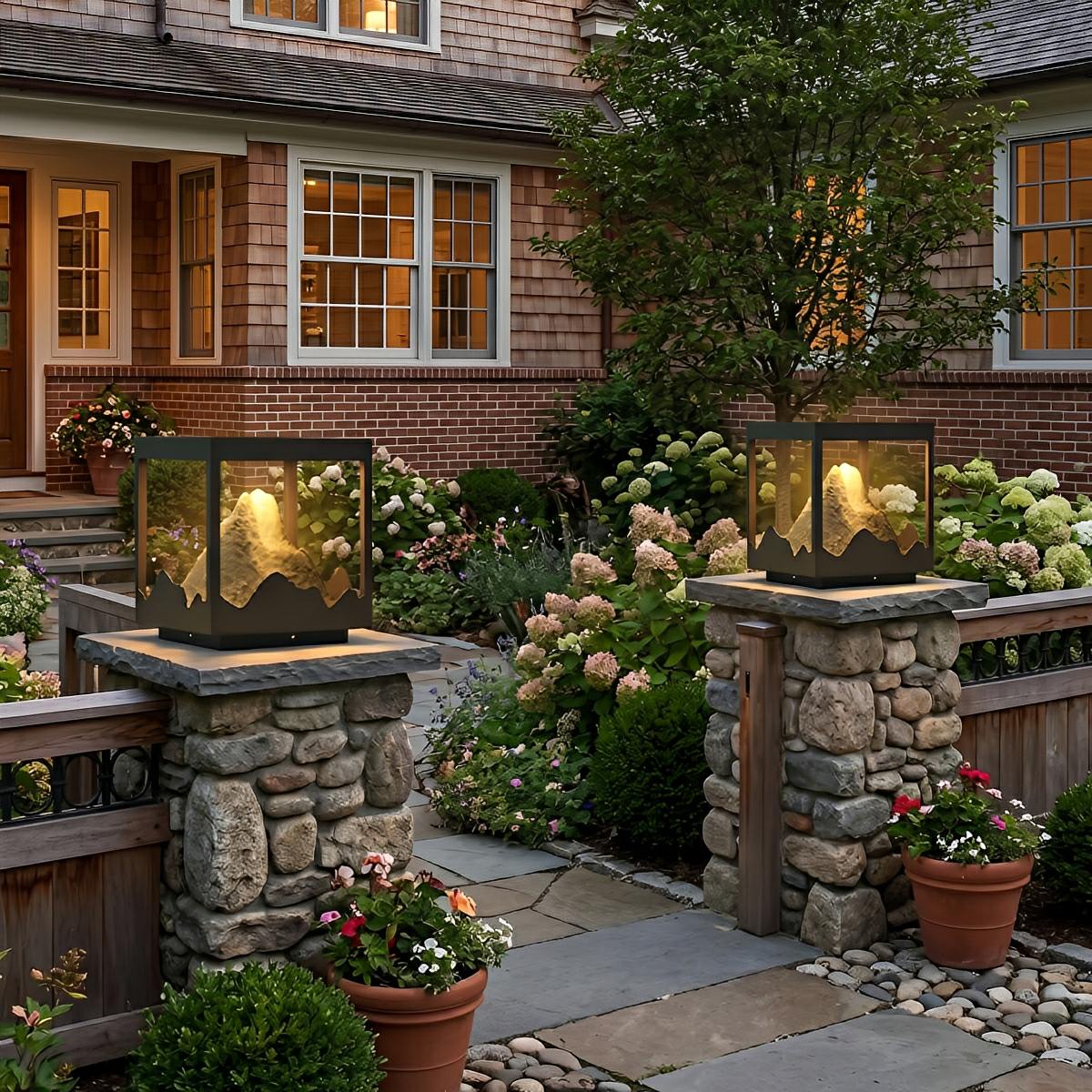 Waterproof Mountain Outdoor Post Cap Light Landscape Lighting