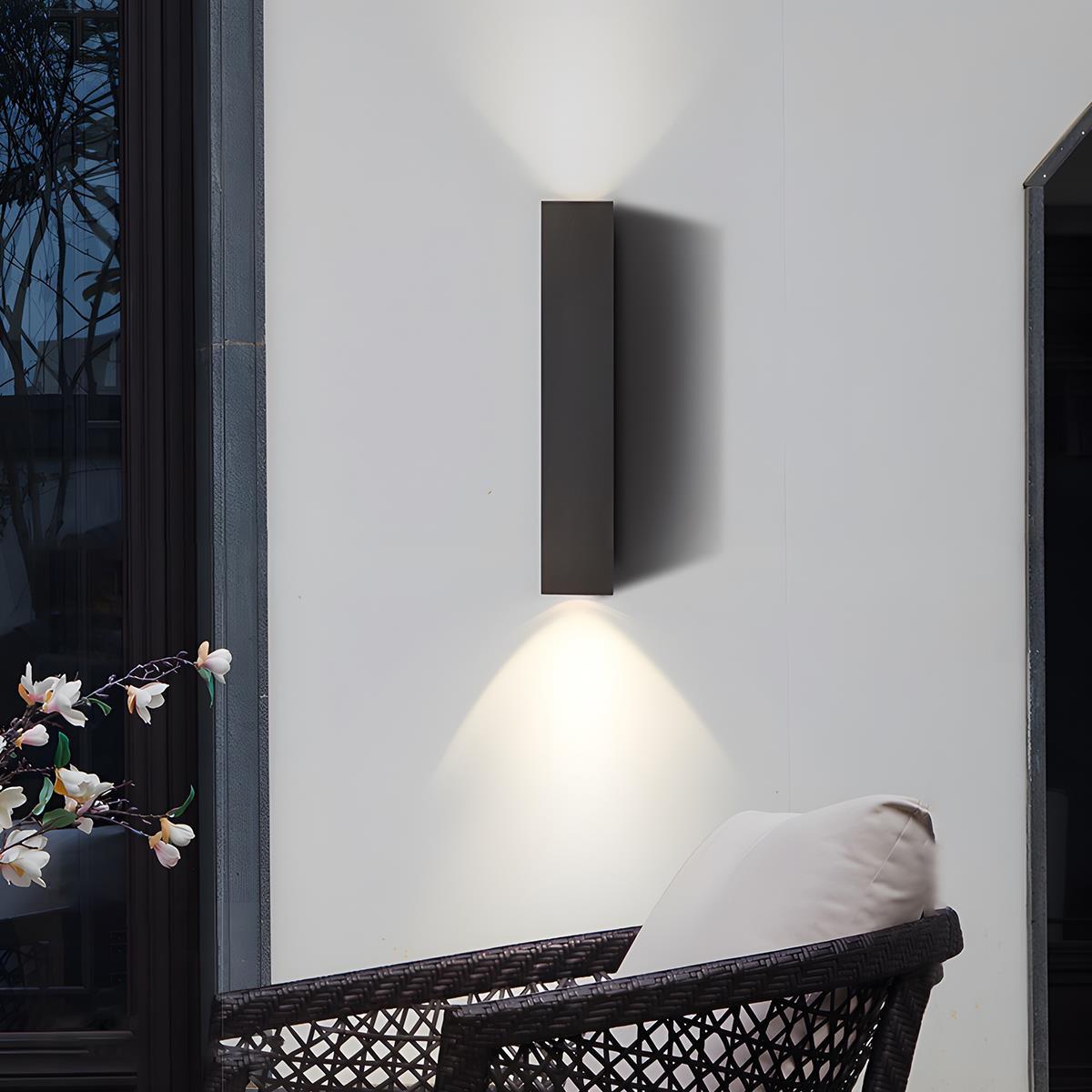 Dimmable Waterproof Outdoor Rectangular Up and Down Exterior Wall Lights