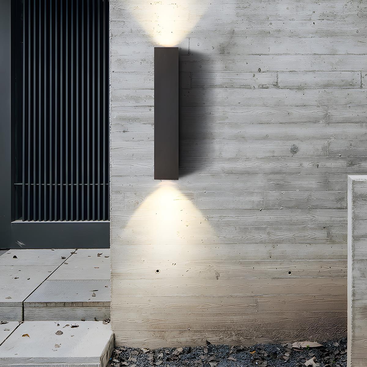 Dimmable Waterproof Outdoor Rectangular Up and Down Exterior Wall Lights