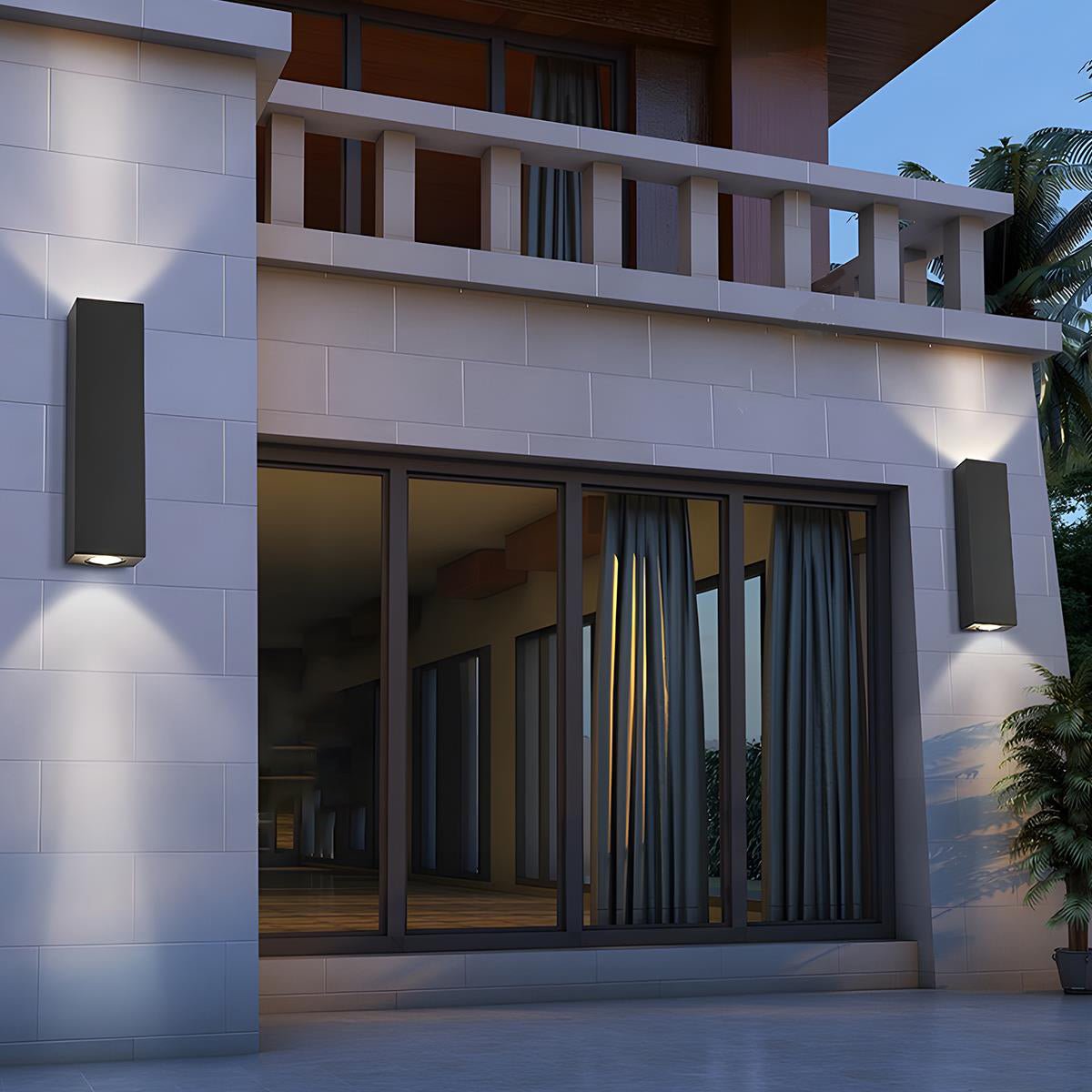 Dimmable Waterproof Outdoor Rectangular Up and Down Exterior Wall Lights