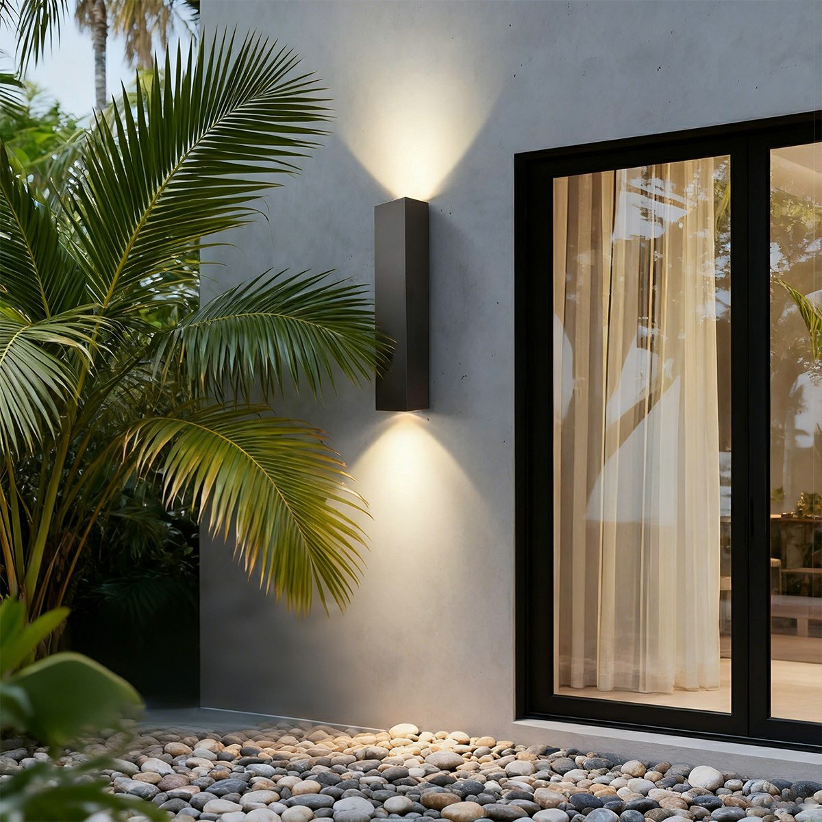Dimmable Waterproof Outdoor Rectangular Up and Down Exterior Wall Lights
