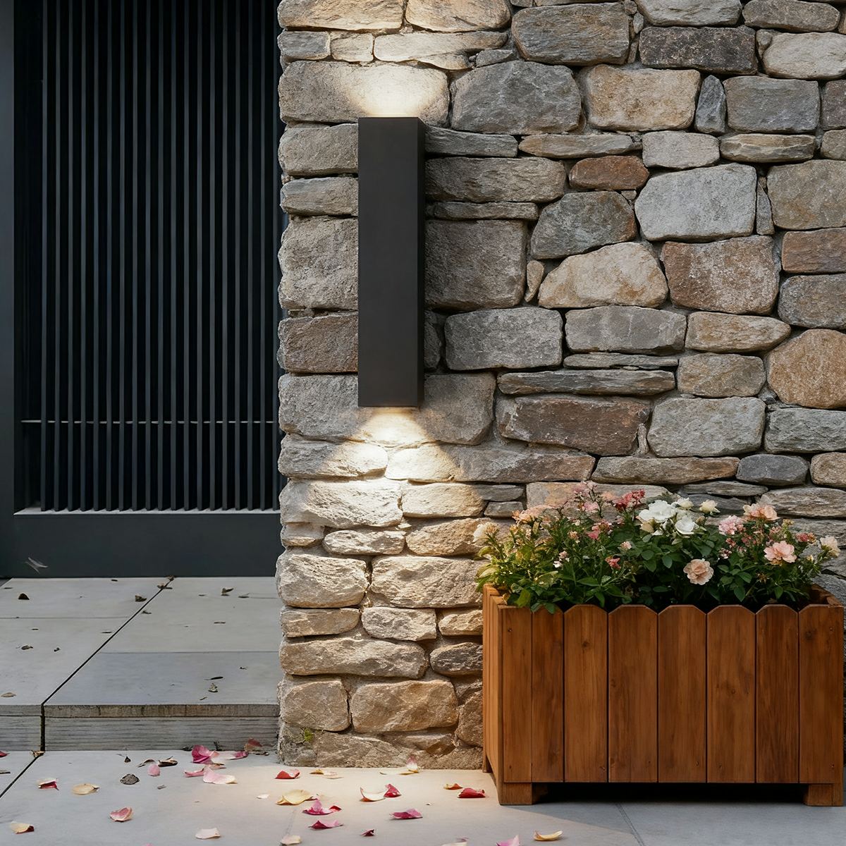 Dimmable Waterproof Outdoor Rectangular Up and Down Exterior Wall Lights