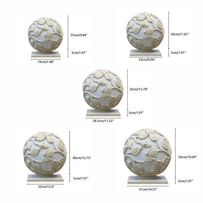 Globe Hollow Post Light - White Openwork Sphere from 9.84 to 23.62 Inch Diameter, Solar or Hardwired, for Courtyard and Patio Posts