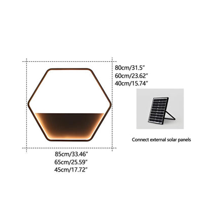 Plant Wall Light - Black Stainless Steel Solar or Hardwired Sconce in Square, Rectangular, Hexagon and Round from 15.75 to 33.46 Inches