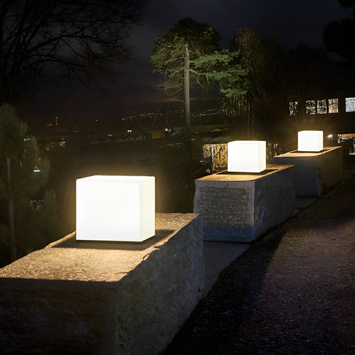 Waterproof Modern Square LED Outdoor Post Lights