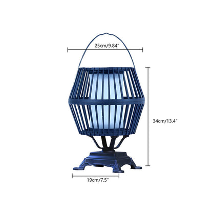 Solar Lantern - Black Aluminum Hanging Patio Light with Solar or USB Recharging and Cool, Warm White or Colorful LED Modes for Courtyards