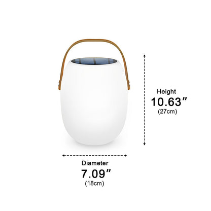 Solar Lantern - Bamboo and Woven PE Hanging Lantern in 7.1 by 10.6 or 8.3 by 12.2 Inch Sizes for Courtyards, Single to 8-Pack Sets