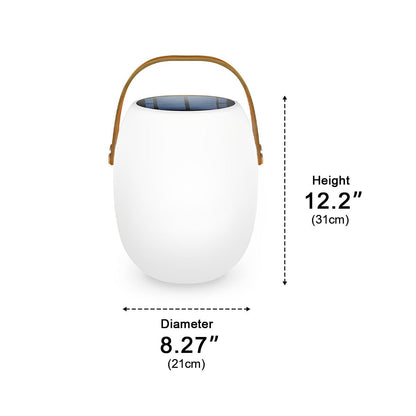 Solar Lantern - Bamboo and Woven PE Hanging Lantern in 7.1 by 10.6 or 8.3 by 12.2 Inch Sizes for Courtyards, Single to 8-Pack Sets