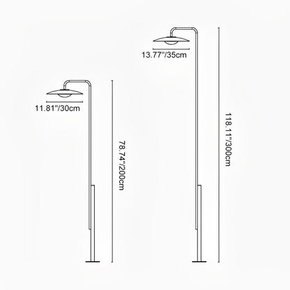 Pathway Pole Umbrella Column Light - Black Aluminum Mast Standing 78.74 or 98.43 Inches, Solar or Hardwired, Single to 8-Pack for Patios