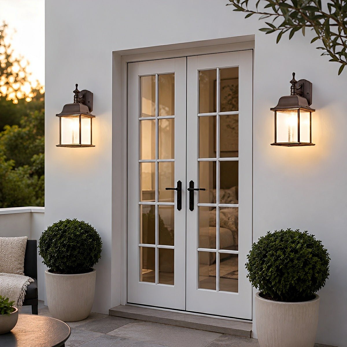 Waterproof Vintage Farmhouse Lantern Outdoor LED Porch Wall Lights